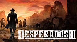 Imagebild von Desperados 3. Cowboy der in den Sonnenuntergang geht.