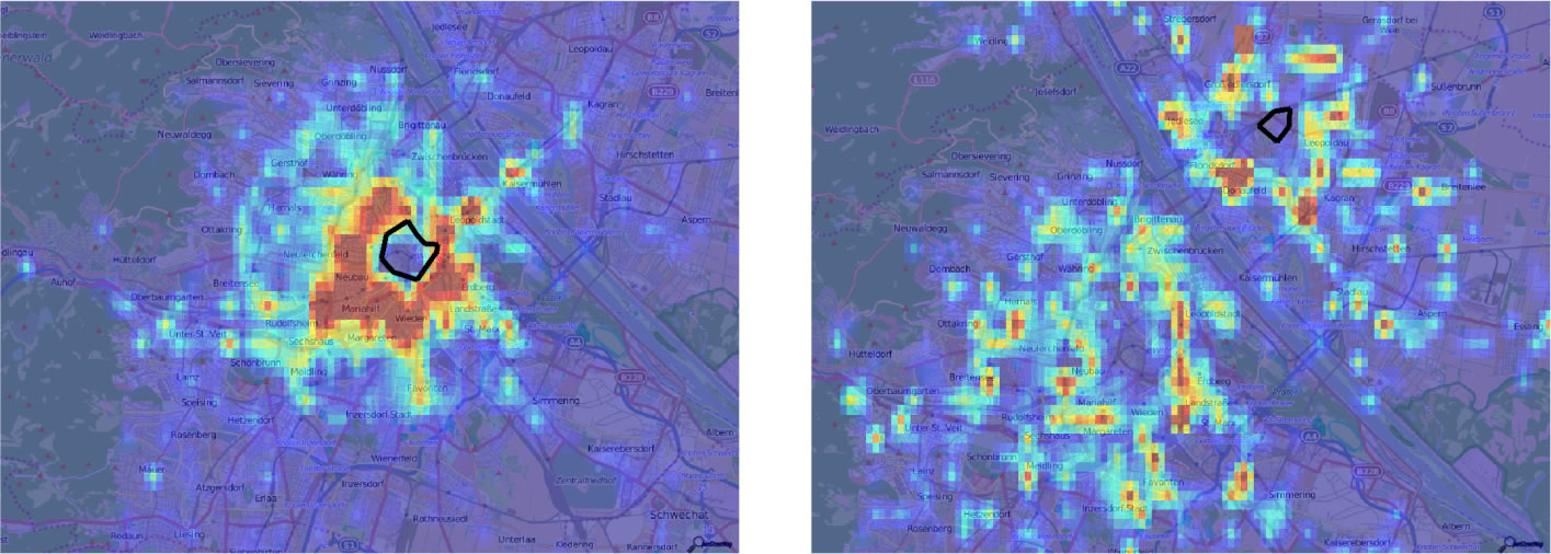 Heatmap from mobile phone data