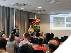 Angela Sessitsch and Friederike Trognitz in Front of the Audience