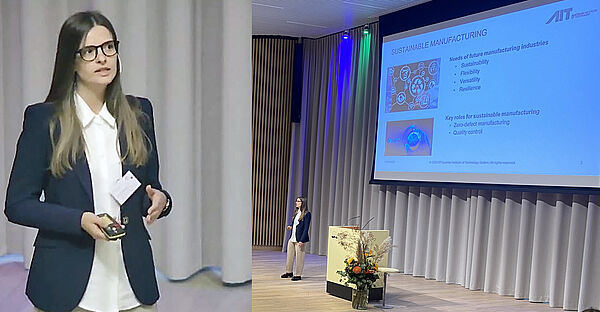 Vanessa Staderini gives a presentation at the EMVA Machine Vision Forum
