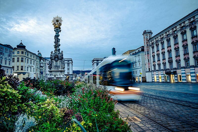 Linzer Hauptplatz mit Tramway