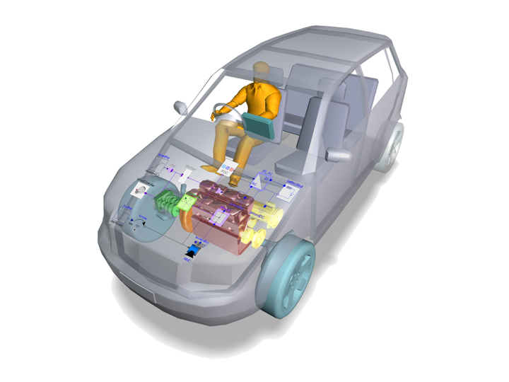 Fahrzeug Simulation Motorraum