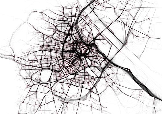 Transaction data drawn on a map of Vienna