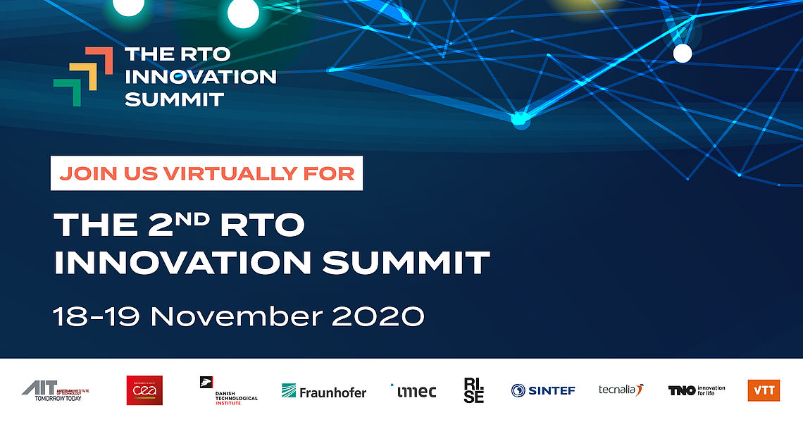 RTO Innovation summit banner with information about event date on november 18-19, 2020 virtual