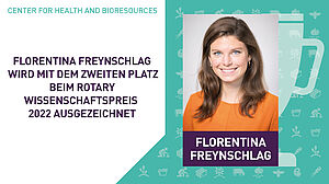 Florentina Freynschlag wird mit dem zweiten Platz beim Rotary Wissenschaftspreis 2022 ausgezeichnet