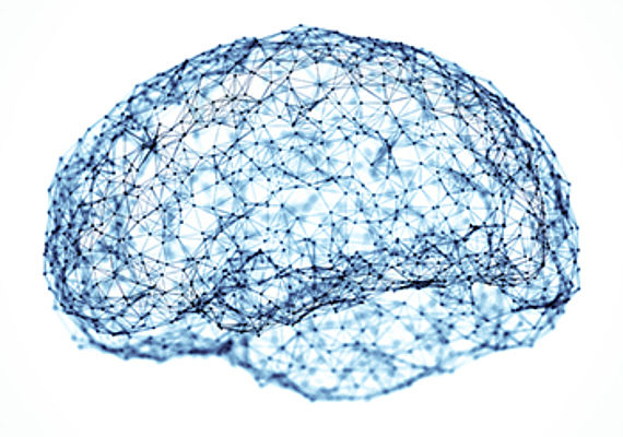 abstraktes Netzwerk in einem Gehirn