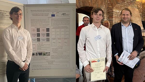 Jere Hokkanen at the poster and at the award
