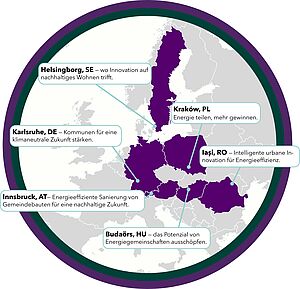 Karte beteiligte Städte