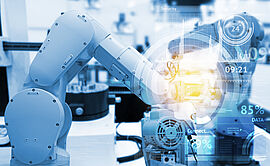 Roboterkran in einer Produktionsanlage. Credit: AIT/Getty Images