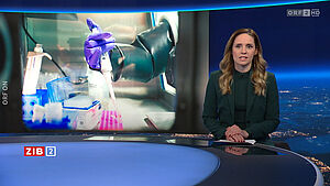 ZIB 2 Screen with moderator