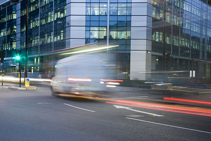 passing car on a road