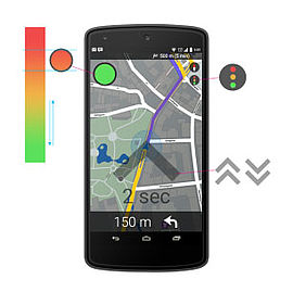 Smartphone showing a map app on it