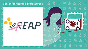 Projektlogo REAP zum Thema Brustkrebs