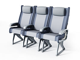 aircraft seat row consisting of 3 seats
