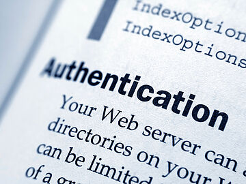 Wörterbuch mit dem Eintrag Authentication