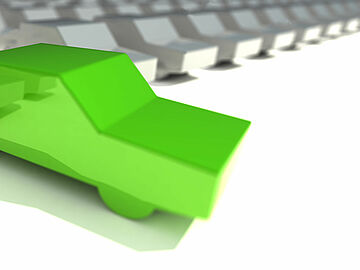 simulation with a green car