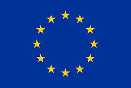 EU Flagge (blau mit gelben Sternen in Kreisformation)