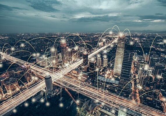 [Translate to English:] Aerial view of Beijing skyline