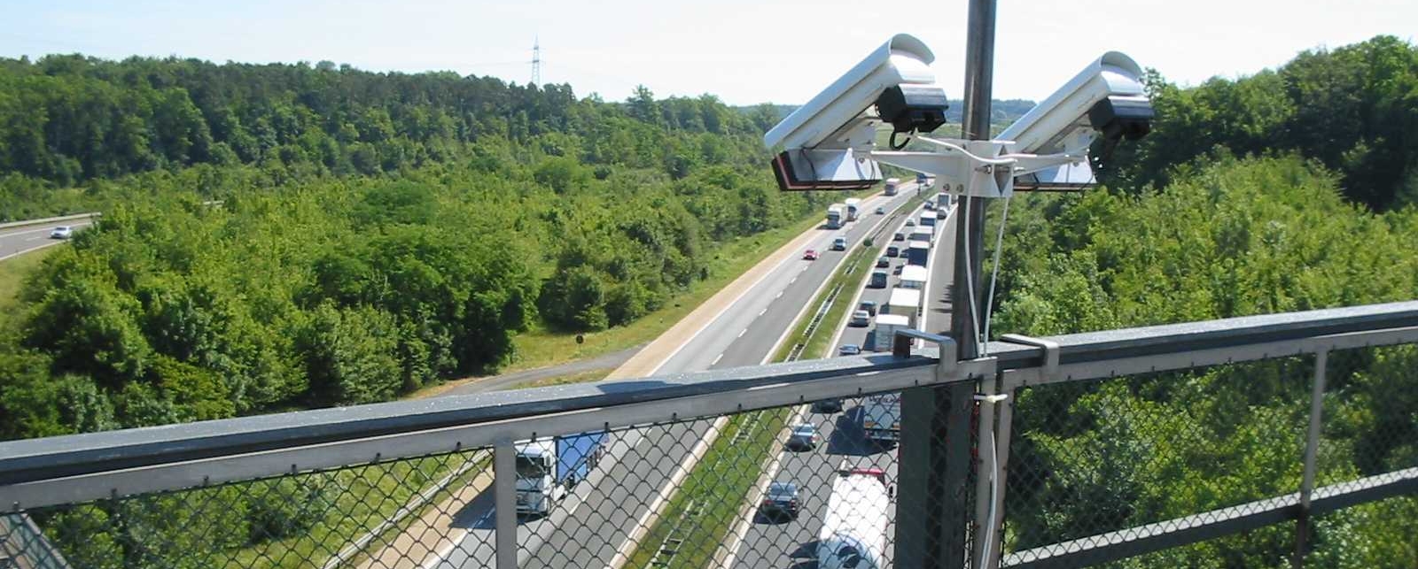 Traffic camera pointed at motorway