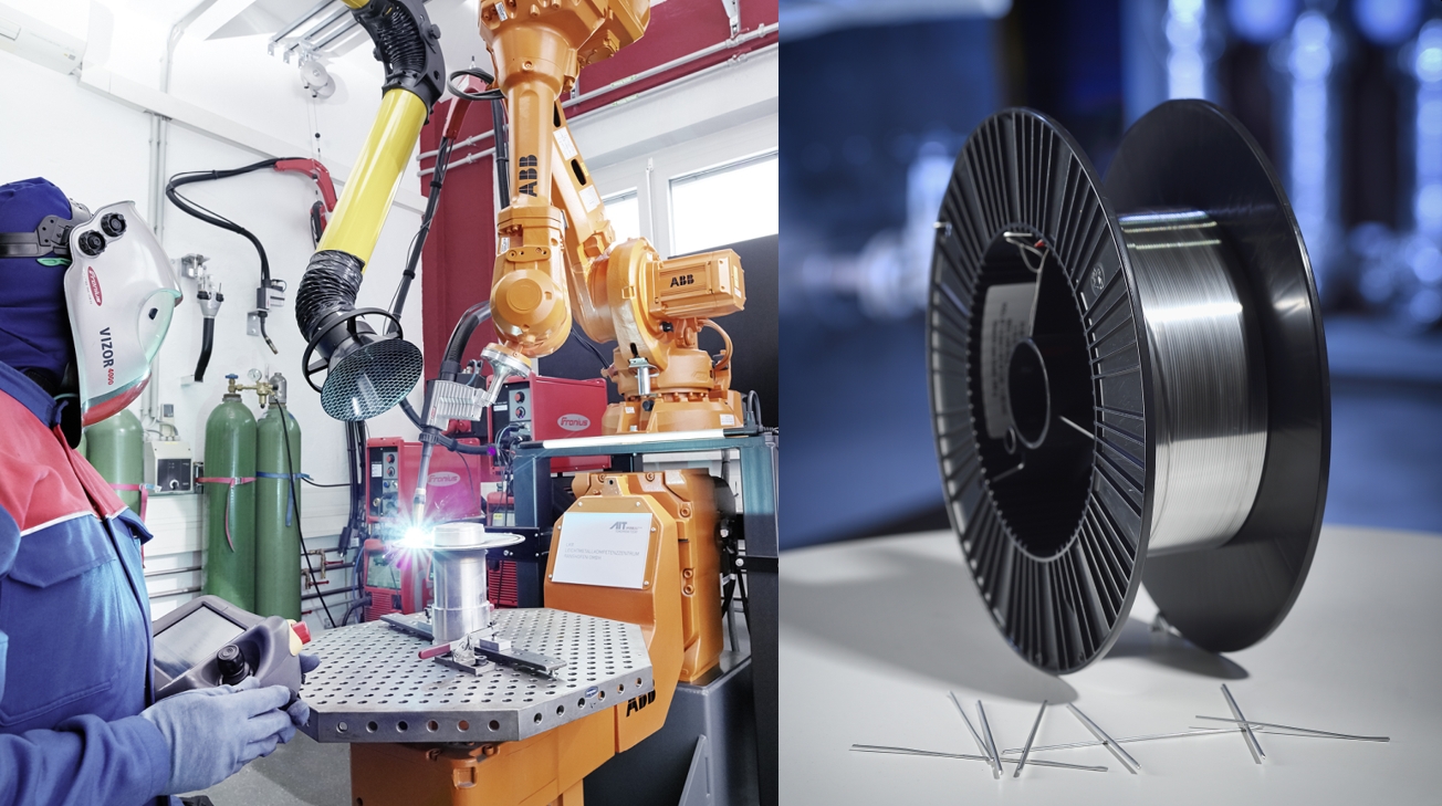 Schweißroboter, Drahtspule