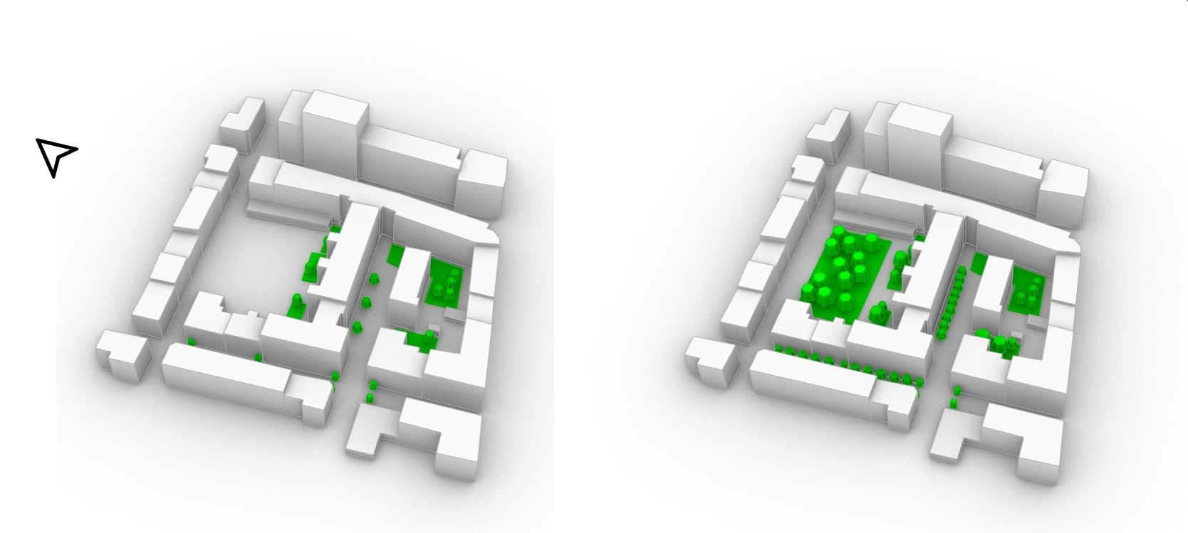 3D Ansicht Stadtbegrünung