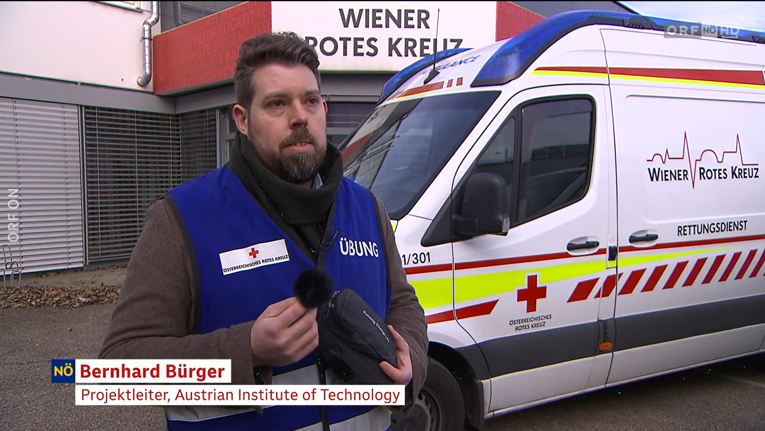 AIT Forscher Bernhard Bürger im Interview mit ORF NÖ. Credit: ORF