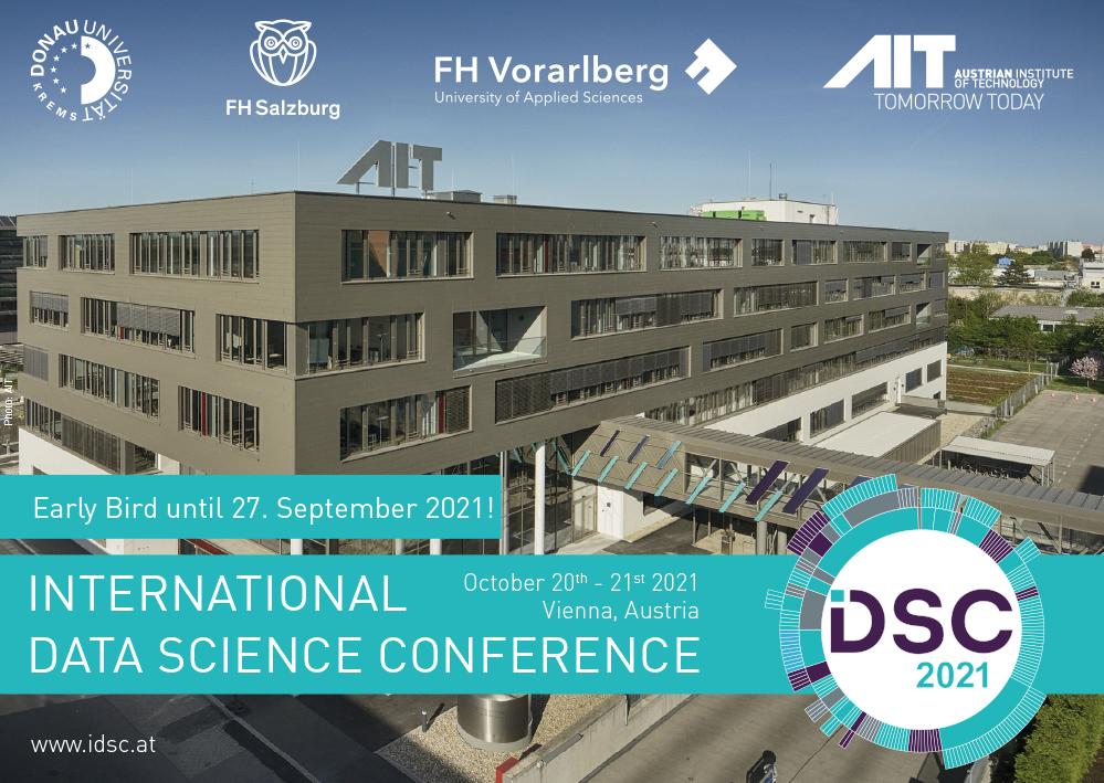 Ansicht des AIT Standortes und Ankündigung der iDSC21 Konferenz