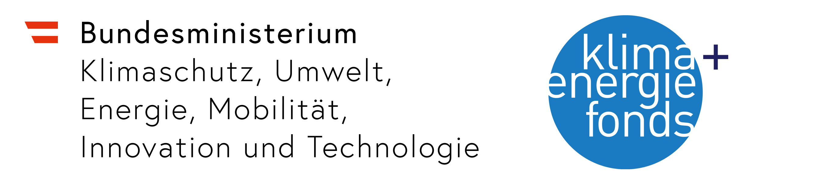 Logo des Bundesministerium Klimaschutz, Umwelt, Energie, Mobilität, Innovation und Technologie und Klima und Energiefond 