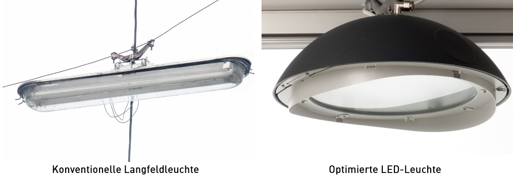 Lights old and new, German subtitle