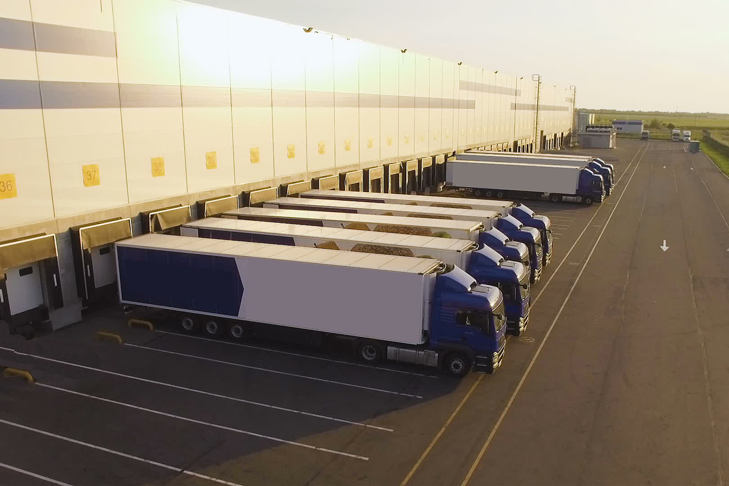 lorries at the terminal