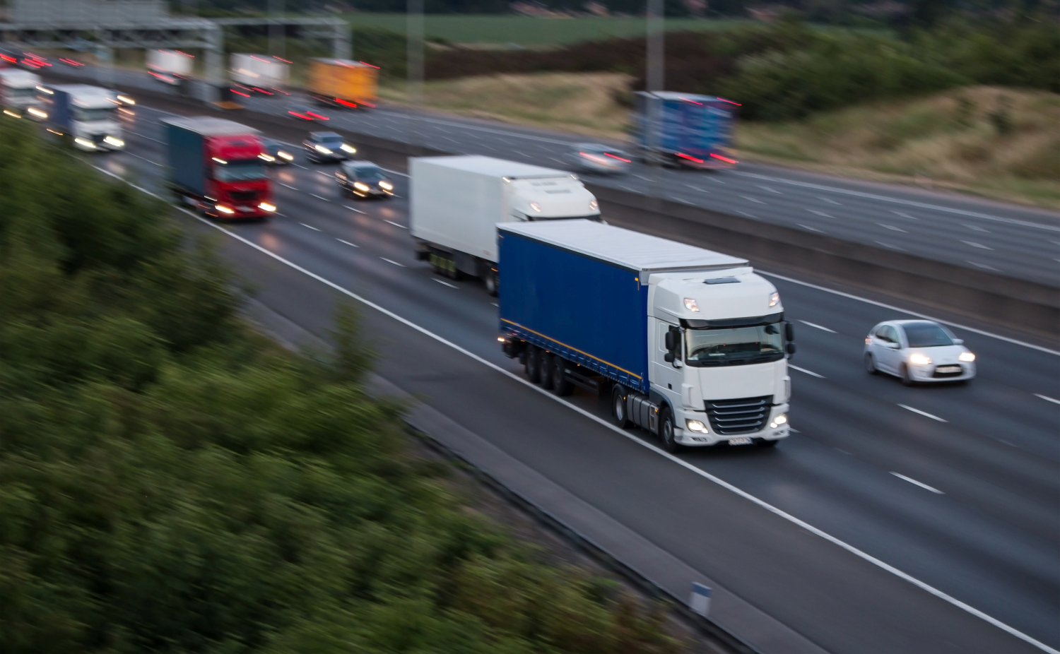 Trucks on the freeway