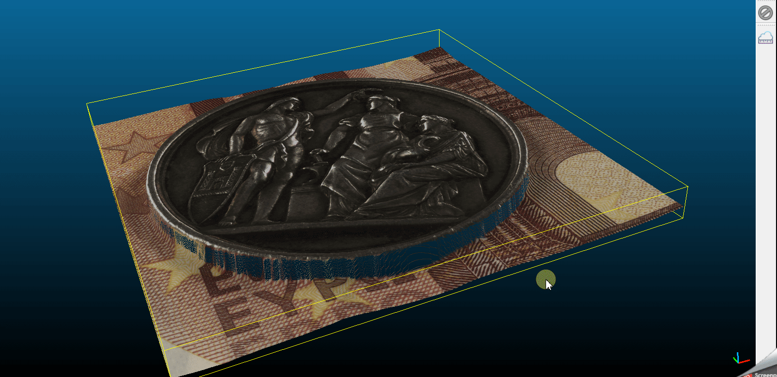 Screencast der Punktevermessung einer 3D Punktewolke in Cloudcompare