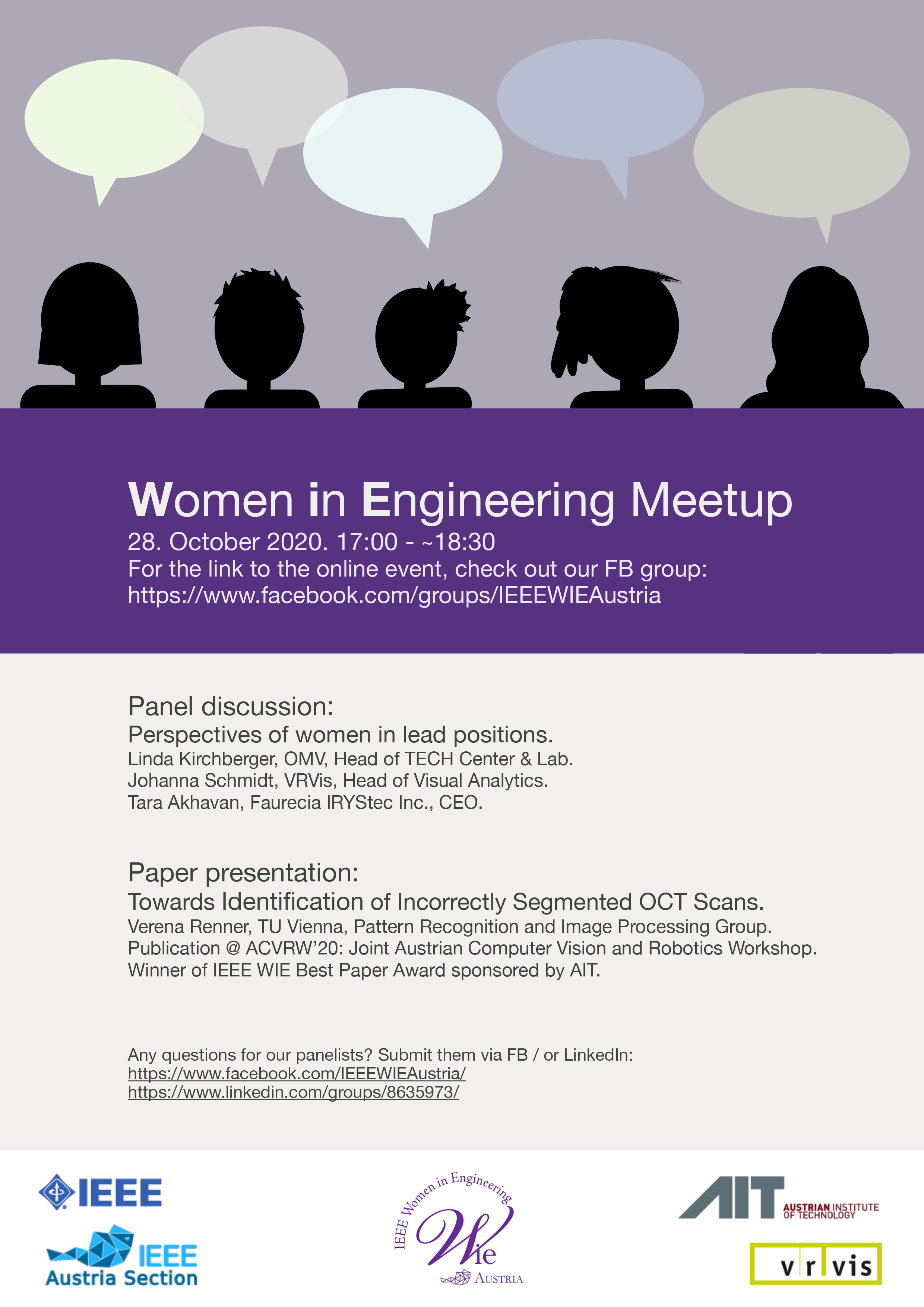 invitation to the online event of the WIE IEEE Women in Engineering 