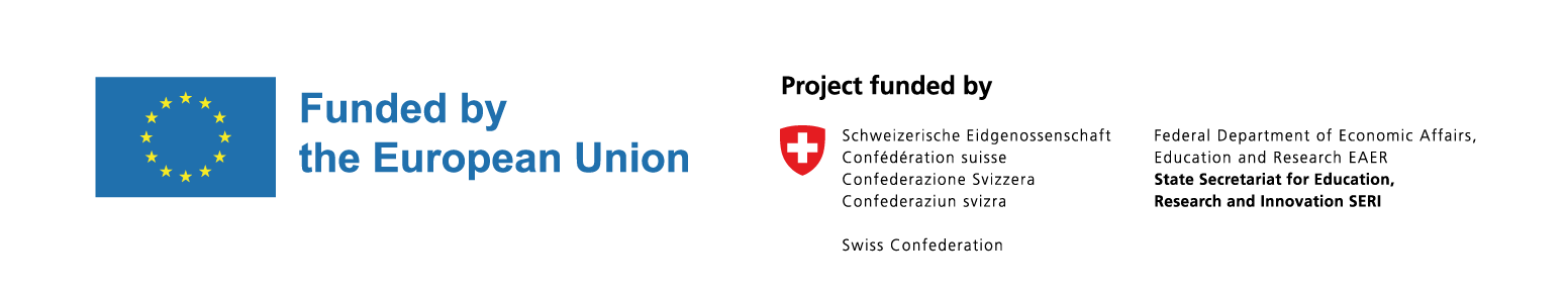 Gefördert durch die Europäische Union und dem schweizer Eidgenössisches Departement für Wirtschaft, Bildung und Forschung WBF